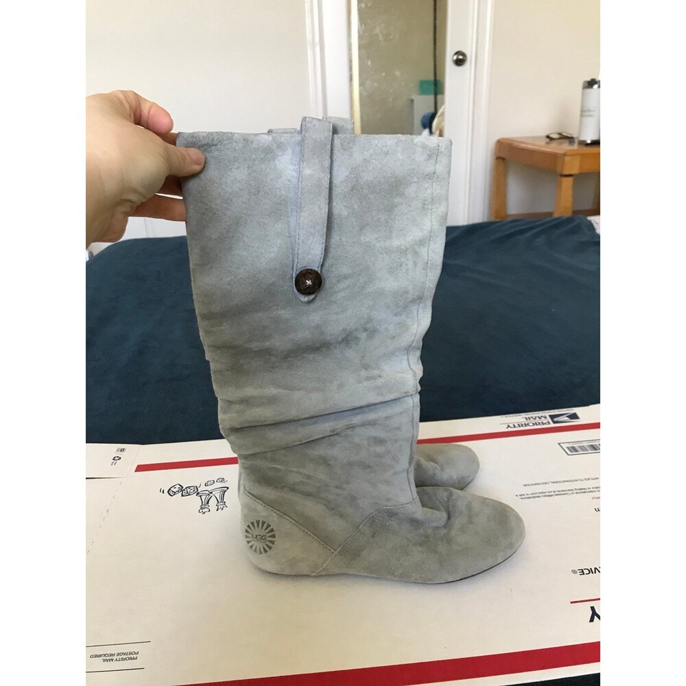 UGG Highkoo 5765 Australia Knee High Women's Slouch Grey Leather Boots size 7.5